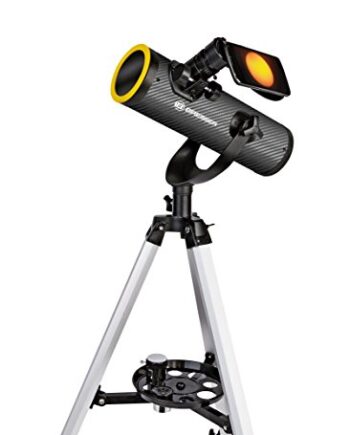 Bresser Teleskop Solarix ze Statywem do Obserwacji Astronomicznych, Czarny, Srebrny, 76/350