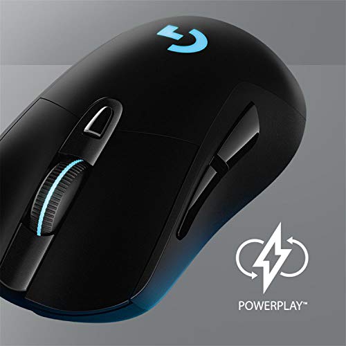 Logitech G703 LIGHTSPEED kabellose Gaming-Maus mit HERO 25K DPI Sensor, Wireless Verbindung, LIGHTSYNC RGB, POWERPLAY-kompatibel, geringes Gewicht von 95g, PC/Mac - Schwarz - obrazek 8