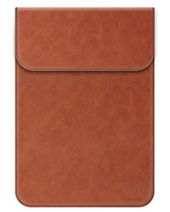 TECOOL 13-13.3 cali Skórzany Ochro Pokrowiec Laptopa  Wodoodporny Torba Laptop Pokrowiec 2010-2017 Macbook Air 13(A1466/A1369)  2013-2015 Macbook Pro 13 (A1502/A1425) 13.5 Surface Laptop-Brązowy