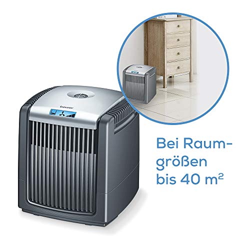 Beurer LW 230 Oczyszczacz powietrza i nawilżacz powietrza w jednym urządzeniu do pomieszczeń do ok. 40 m² wypłukuje z powietrza kurz domowy pyłki sierść zwierząt i zapachy czarny - obrazek 6