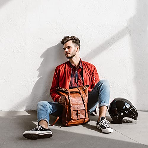 Berliner Bags Vintage Leeds skórzany plecak z kieszenią na laptopa dla - obrazek 6