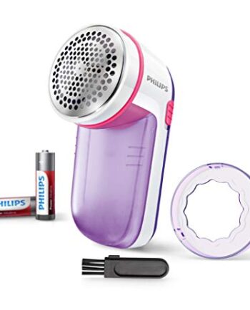Philips GC026/30 Fusselentferner für verschiedene Stoffe, 2 Höheneinstellungen, batteriebetrieben, flieder-pink