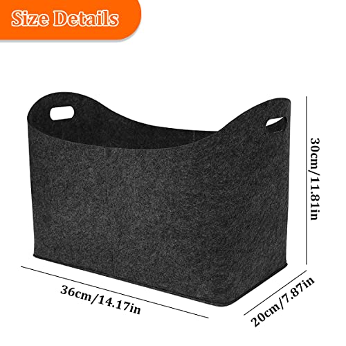 Saijer Holzkorb Filzkorb Filzkorb Kaminholzkorb Filz Allzweckkorb Filztasche Zeitungsständer Holzkorb Faltbar Filz Aufbewahrungskorb Brennholzkorb Holz für Kaminholz Holz Zeitungen Kleidung - obrazek 7