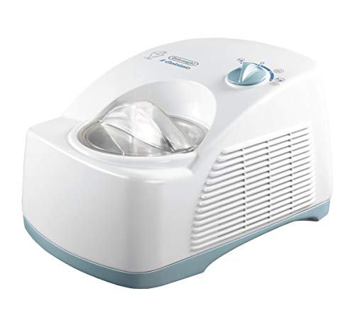 De'Longhi ICK 5000 Eiscremeautomat, Kompressor, weiß, 24.5 cm l x 42.6 cm b x 32.6 cm