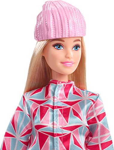 Barbie Sporty zimowe Snowboardzistka Lalka blondynka (30 cm) z kurtką, - obrazek 6