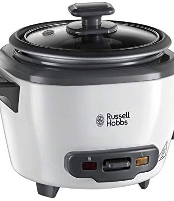 Russell Hobbs Reiskocher mini [small] 0,4l (Warmhaltefunktion, antihaftbeschichteter Gartopf, Reislöffel & Messbecher) ideal auch für Quinoa & Couscous, Reiswärmer 27020-56