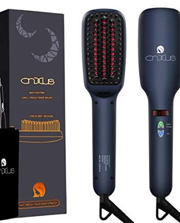 Ionischer Haarglätter Bürste, CNXUS MCH Keramische Heizung Glättbürste, LED-Display + einstellbare Temperatur Haarglättung Bürste, Anti Verbrühen+Auto abgeschaltet Tragbare Glättungbürste