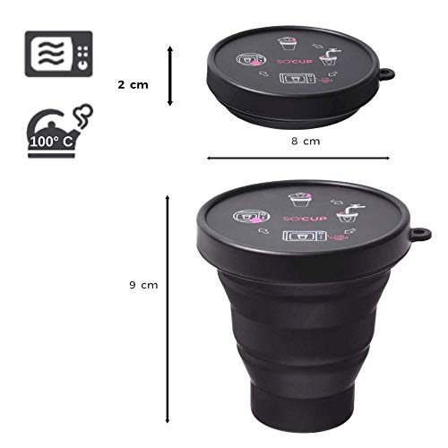 SOCUP Faltbarer Sterilisator für alle Arten von Menstruationstasse - 100% Medizinisches Silikon - Gebrauchsanweisung auf dem Deckel - obrazek 5