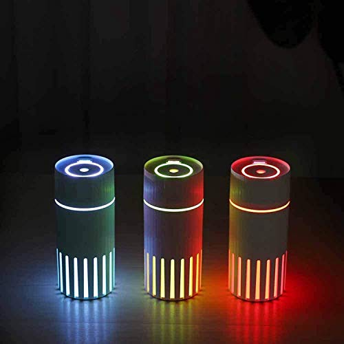 Kafei 2 w 1 Cool Mist nawilżacz powietrza do samochodu biura sypialni domu 2 tryby mgły 7 diod LED lampka nocna oczyszczacz powietrza różowy - obrazek 5