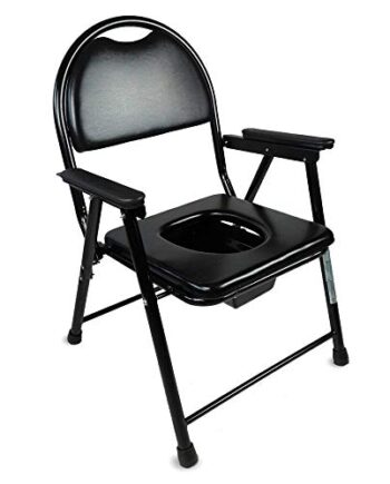 Mobiclinic, Guadalquivir, Krzesło do WC dla osób niepełnosprawnych, upośledzonych, starszych, składane, podłokietniki, ergonomiczne siedzisko, maty antypoślizgowe, kolor czarny