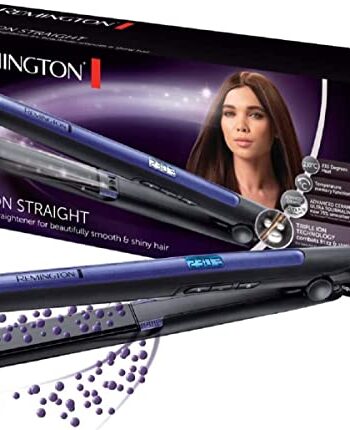 Remington Glätteisen [Testsieger] Pro-Ion (dreifache Ionen-Technologie & Ultra-Turmalin-Keramikbeschichtung sorgen für weniger Frizz und statische Aufladung) LCD-Display, 150-230°C, Haarglätter S7710