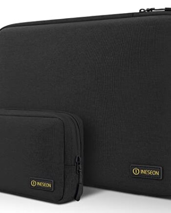 I INESEON 13-calowy pokrowiec ochronny na laptopa z etui na akcesoria do MacBooka Air 13 M1/M2  2016-2022 MacBook Pro 13  Surface Pro 8/7/6/X  XPS 13  Envy 13  Matebook 13  czarny