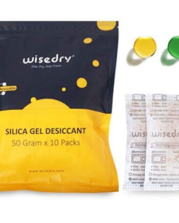 wisedry 50 gramów [10 opakowań] saszetki z żelem krzemionkowym szybko
