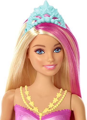 Barbie, Lalka Magiczna Syrenka Ze Światełkami I Falującym Ogonem 30 Cm Blondynka Z Różowymi Pasemkami GFL82 - obrazek 5
