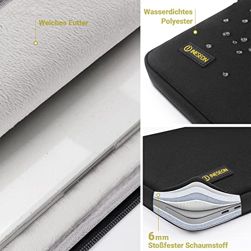 iNeseon 14-calowy futerał ochronny na laptopa wodoodporny pokrowiec na notebooka 14" HP EliteBook Lenovo IdeaPad ThinkPad Acer Chromebook Dell Inspiron 15" Surface Laptop 3 / Book 2 czarny - obrazek 6