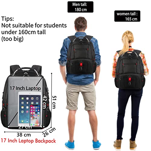 MATEIN Duży plecak na laptopa męski 17 cali, 17,3 cala Wodoodporny ple - obrazek 3