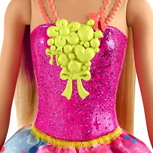 Barbie, Dreamtopia Lalka Księżniczka (30 Cm) Z Blond Włosami I Fioletowym Pasemkiem GJK13 - obrazek 4