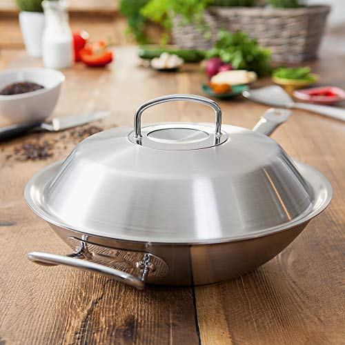 Fissler Original-Profi Collection / Edelstahl-Wok (Ø 30 cm) Stielwok unbeschichtet, Asiapfanne mit Metall-Deckel, alle Herdarten - auch Induktion - obrazek 7