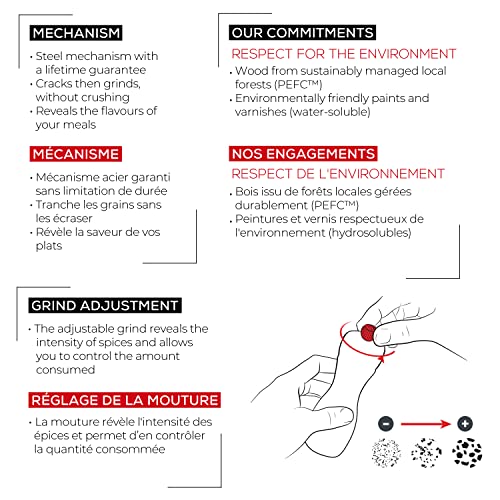 Peugeot 2/33262 Tahiti Frühling Pfeffer- und Salzmühle, Holz, apfelgrün/strohgelb, 5,5 x 5,5 x 15 cm - obrazek 3