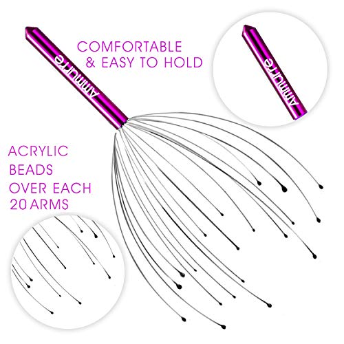 Ammurre- Kopfmassagegerät spinne mit 20 Massagefingern- Kopfhautmassagegeräte, kopfmassagespinne, massagegerät für Tiefenentspannung, Stressabbau - obrazek 7