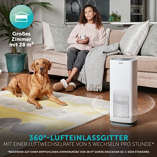 Breville Oczyszczacz powietrza 360° Autosense Cichy filtr HEPA H13 True usuwa 99 97% kurzu dymu pyłku i wielu innych 4 poziomy wentylatora. Tryb nocny wskaźnik wymiany filtra panel dotykowy - obrazek 6