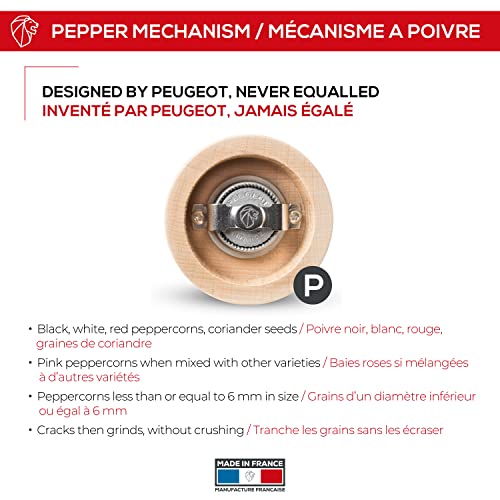Peugeot 800-1 Bistro Pfeffermühle Holz, 5 x 5 x 10 cm, natur - obrazek 6