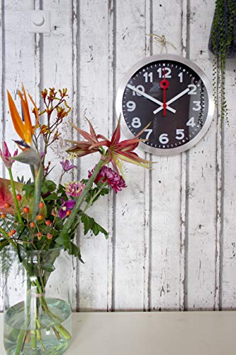 NeXtime Station Wanduhren, Metall und Kunststoff, Schwarz, Ø 35 cm - obrazek 3