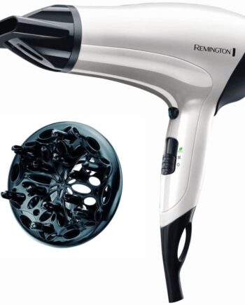 Remington Ionen-Haartrockner [leicht & kompakt] Power Volume (2000 W, kompaktes Design, Stylingdüse & Diffusor, 3 Heiz- & 2 separate Gebläsestufen, Abkühlstufe, Eco-Einstellung) D3015