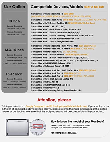 HYZUO 15-16 Cali Pokrowiec Etui na Laptopa Kompatybilny z 2019-2021 Ma - obrazek 4
