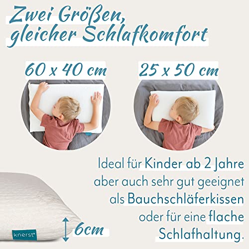Ergonomisches Kinderkopfkissen | 50x25 | Made in EU | Öko-Tex | Kinderkissen ab 2 Jahre + Bio Bezug | Kinderkopfkissen Hypoallergen | Flaches Kopfkissen Kleinkind Memory Schaum - obrazek 6