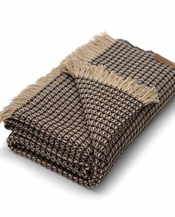 Inkari Ręcznie wykonany koc z alpaki 210 x 140 cm – puszysty koc z wełny alpaki i merynosów – wełniany koc idealnie nadaje się jako narzuta na sofę, koc do mieszkania lub na kanapę