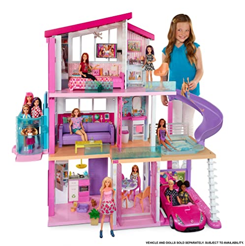 Barbie, Dreamhouse Idealny Domek Dla Lalek Z Nową Windą (Na Wózek Inwalidzki), Basenem I Zjeżdżalnią GNH53 - obrazek 2