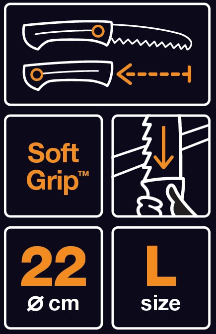 Fiskars 1000614 Piła do Gałęzi, Czarny/Pomarańczowy, 55 cm - obrazek 2