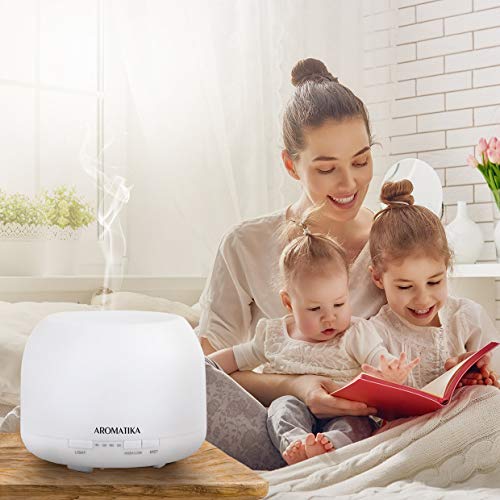 Essential Oil Diffuser 500ml - Ultrasonic Humidification - Aromatherapy Diffuser Humidifier- 7 Color LED Lights - for Room - Home - Office - Yoga - Salon - Spa - Office - Bedroom - Best for Gift - obrazek 6