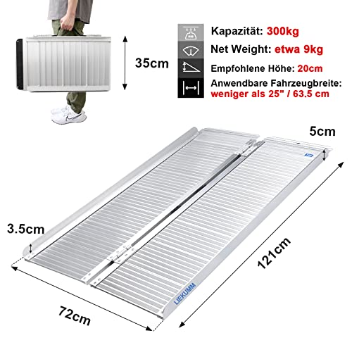 LIEKUMM Rampa progowa 121 x 72 cm, do 300 kg, do domu, na schody, do wózków inwalidzkich - obrazek 6