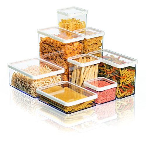 Rotho Loft rechteckige Vorratsdose 3,2l mit Deckel und Dichtung, Kunststoff (SAN) BPA-frei, transparent/weiss, 3,2l (20,0 x 10,0 x 21,4 cm) - obrazek 5