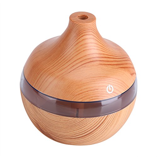 03 Wood Grain 300 ml dyfuzor oleju nawilżacz zapachowy dotykowy nawilżacz LED Whisper-Quiet nawilżacz powietrza oczyszczacz powietrza do domu do biura - obrazek 3