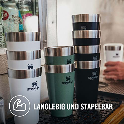 Stanley Adventure Vacuum 0,47 Liter, BPA-frei |Stapelbare | Doppelwandiger, vakuumisolierter Pint-Becher | Spülmaschinenfest, Matte Black, 1 Stück (1er Pack) - obrazek 5