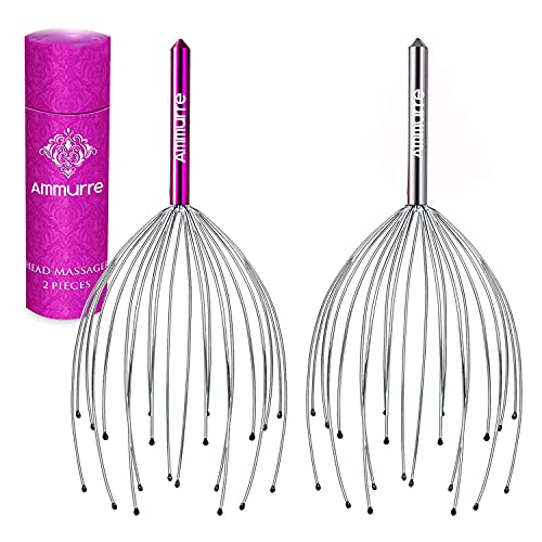 Ammurre- Kopfmassagegerät spinne mit 20 Massagefingern- Kopfhautmassagegeräte, kopfmassagespinne, massagegerät für Tiefenentspannung, Stressabbau