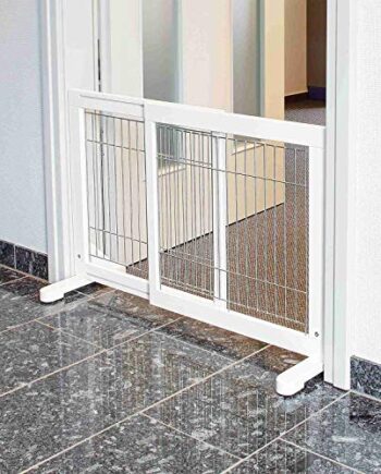 Trixie 39455 Hunde-Absperrgitter, Holz, 65–108 × 61 cm, weiß