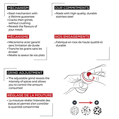 Peugeot 33040 Bistro Chef Salzmühle, Edelstahl, silber, 5 x 5 x 10 cm - obrazek 5