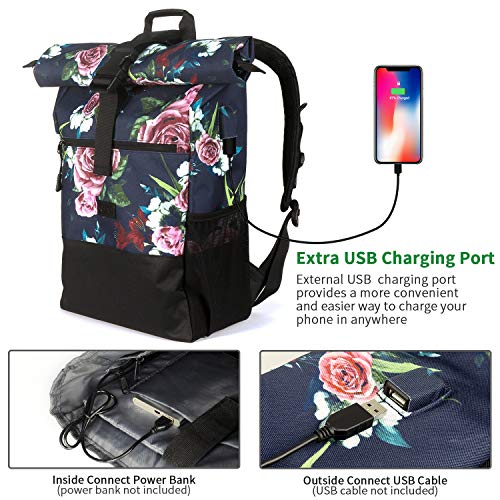 Plecak Rolltop Women, plecak na laptopa do laptopa 17,3 cala, plecak s - obrazek 6