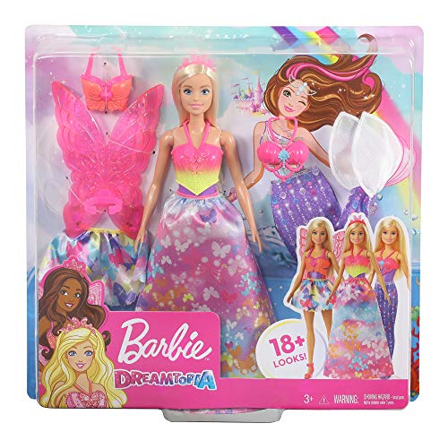Barbie, Dreamtopia Baśniowe Przebieranki Zestaw Prezentowy Z Lalką I 3 Strojami GJK40 - obrazek 3