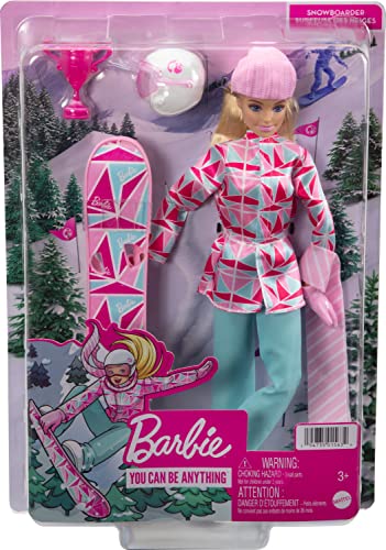 Barbie Sporty zimowe Snowboardzistka Lalka blondynka (30 cm) z kurtką, - obrazek 2