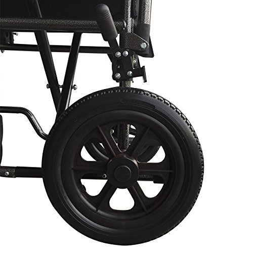 Mobiclinic, Model S230 Sevilla, Wózek inwalidzki dla osób niepełnosprawnych, wózek tranzytowy, składany, ortopedyczny, podnóżek, podłokietnik, kolor czarny, siedzisko 40 cm - obrazek 6