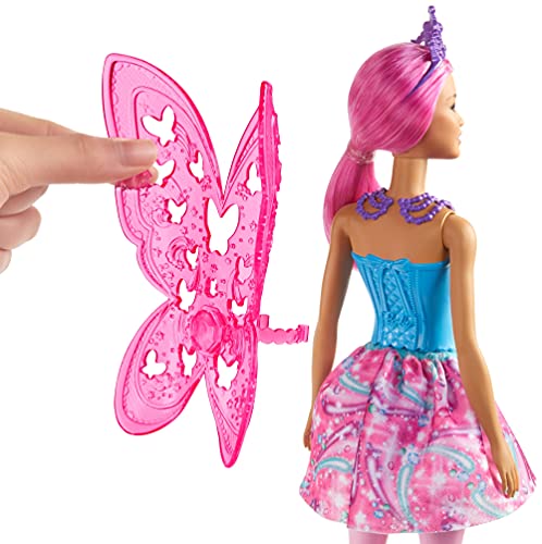 Barbie, Dreamtopia Lalka Wróżka (30 Cm) Z Różowymi Włosami, Skrzydełkami I Tiarą GJJ99 - obrazek 4