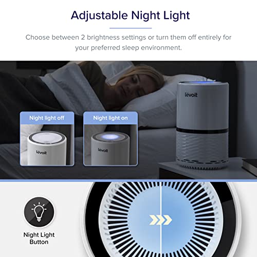 Levoit H13 True HEPA Fil Oczyszczacz Powietrza dla Alergików z Filtrem H13 HEPA i Filtrem z Węglem Aktywnym 28 W Biały/Czarny 21 59 cm x 21 59 cm x 36 83 cm - obrazek 6