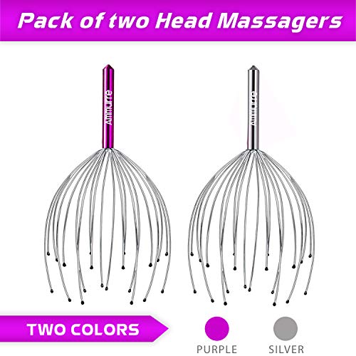 Ammurre- Kopfmassagegerät spinne mit 20 Massagefingern- Kopfhautmassagegeräte, kopfmassagespinne, massagegerät für Tiefenentspannung, Stressabbau - obrazek 6