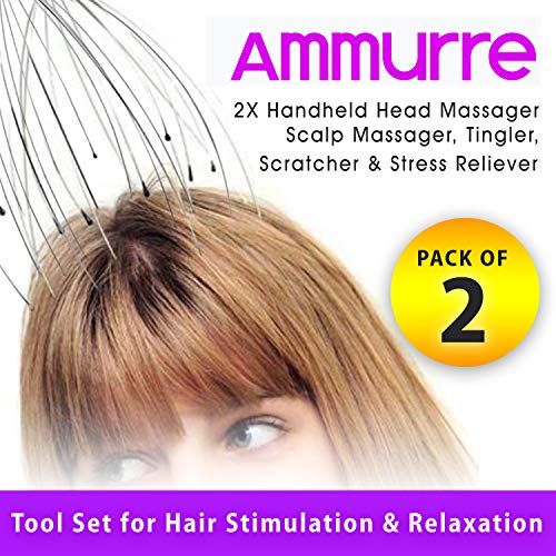 Ammurre- Kopfmassagegerät spinne mit 20 Massagefingern- Kopfhautmassagegeräte, kopfmassagespinne, massagegerät für Tiefenentspannung, Stressabbau - obrazek 8