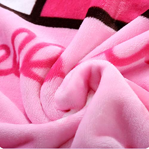 YIMU Koc kreskówka Hello Kitty nadruk narzuta koc miękki pokrowiec flanelowy przytulny pluszowy koc polarowy dla chłopców dziewcząt dzieci maluch dziecko (Hello Kitty 1) - obrazek 4